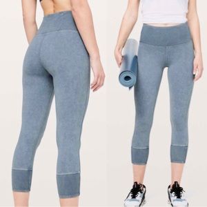 Lululemon Wunder Under Crop 23" *Ribbed Washed Moon Blue
